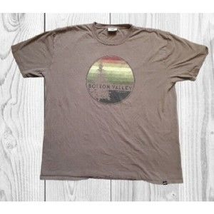 Bolton Valley Shirt Men XL Brown Adult Ski Hike Snowboard TechStyles Flaw